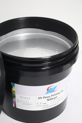 Silver UV Flexo Ink Strong Metallic Feel Safe Environmentally Friendly
